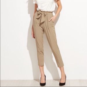 Khaki paperbag pants